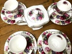 Antique Royal Patrician Fine Bone China England Complete Tea 13 Piece Set Signed