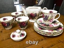 Antique Royal Patrician Fine Bone China England Complete Tea 13 Piece Set Signed