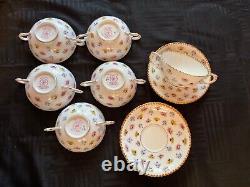 Antique Royal Stanford rose pansy forget me not SET of 6 soup bowl saucer sets