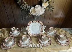 Antique Royal Vale China Longton England Porcelain Tea Set 21 Pcs Dessert Plate