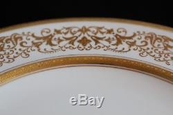 Antique Set 12 Aynsley Bone China England Dinner Service Plates Gold Encrusted