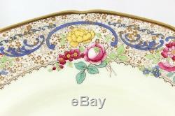 Antique Set 4 Dinner Plates Royal Doulton China Ra731 V1000 Flowers Gold Cream