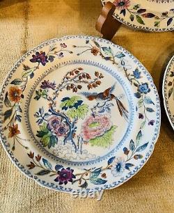 Antique Set Of 3 Davenport Stone China Plate Flying Bird Pattern Mark 1819- 1864