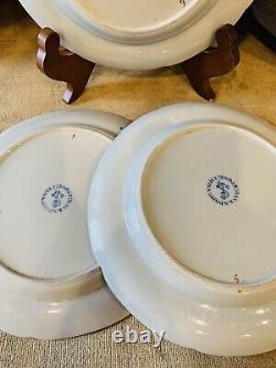 Antique Set Of 3 Davenport Stone China Plate Flying Bird Pattern Mark 1819- 1864