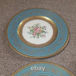 Antique Set of 6 Crown Staffordshire Gold Plates Bone China #92258