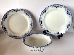 Antique W. H. Grindley China Idris (flow Blue) England Set Of 14 Pieces