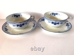 Antique W. H. Grindley China Idris (flow Blue) England Set Of 14 Pieces