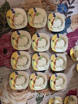 Antique W. H. Grindley England Art Deco Hand Painted Cottage China Set 50 piece