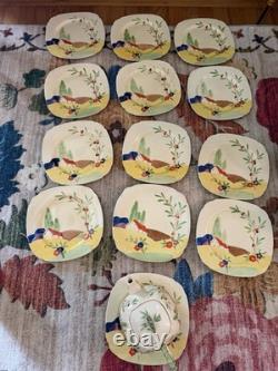 Antique W. H. Grindley England Art Deco Hand Painted Cottage China Set 50 piece
