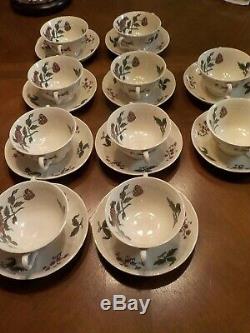 Antique Wedgewood Mandarin Doubled Handled Soup Bowls/Saucers England Set-10