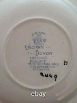 Art Deco Crown Devon England Dessert Set Dinner Clarice Cliff Susie Cooper