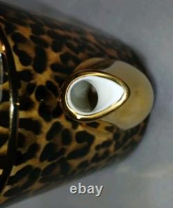 Asprey London Tea Set Bone China Made In England Leopard Design GOLD Accents