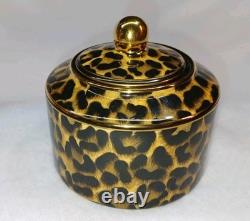 Asprey London Tea Set Bone China Made In England Leopard Design GOLD Accents