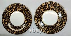 Asprey London Tea Set Bone China Made In England Leopard Design GOLD Accents