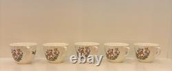 Aynsley Bone China Cottage Garden Tea Cups with Plates Made In England