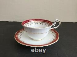 Aynsley Bone China Durham Maroon 4 Place Settings Of 5 Pieces Total 2o Pieces