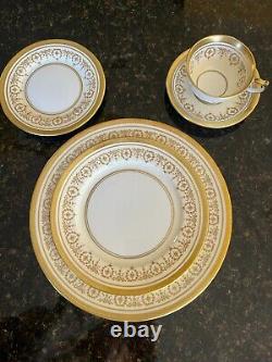 Aynsley Bone China Gold Dowery 7892 Pattern Set of 12, 5 Piece-NEW Never Used