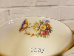 Aynsley England Bone China Davis Collamore Set of 8 Cups & Saucers with Floral Dec