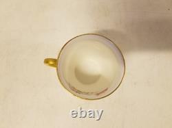 Aynsley England Bone China Davis Collamore Set of 8 Cups & Saucers with Floral Dec