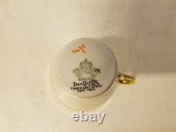 Aynsley England Bone China Davis Collamore Set of 8 Cups & Saucers with Floral Dec