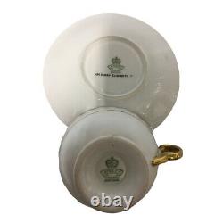 Aynsley England Bone China Tea Cup Set Queen Elizabeth Burgundy Gold Trim D1199