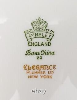 Aynsley England Elegance Gold Bone China 8 1/4 Salad Plates Set Of 5