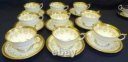 Aynsley England Gold Dowery Set of 9 Cups & Saucers -Bone China