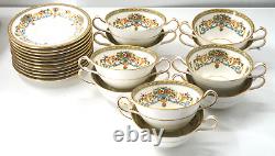 Aynsley Henley England Bone China 10 Cream Soup Bowl & Saucer Sets