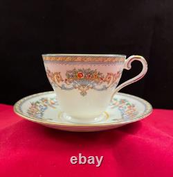 Aynsley Henley England Gold Trim Bone China Set of 12 Footed Cups & Saucers