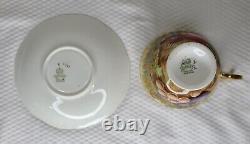 Aynsley Orchard Fruit Gold Orchard Tea Cup & Saucer Set Bone China