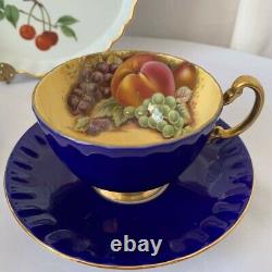Aynsley Orchard Gold Cup Saucer Set of 4 Fruit Bone China England Vintage F/S JP