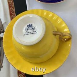 Aynsley Orchard Gold Cup Saucer Set of 4 Fruit Bone China England Vintage F/S JP