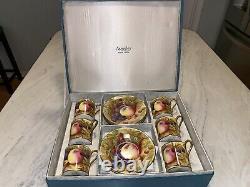Aynsley Orchard Gold Demitasse 12 Pc Boxed Gift Set