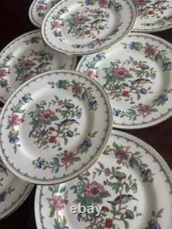 Aynsley Pembroke Bone China 6.5 Gold Rim Bread Plates Set 8 UNUSED NOS