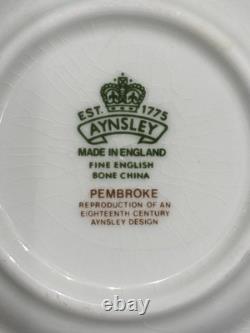 Aynsley Pembroke Bone China Eight-Piece Cup & Saucer Set Floral Birds England