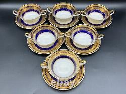 Aynsley Simcoe Cream Soup Bowl Saucer Sets(Set of 6) Bone China England