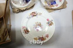 Aynsley Summertime Dinner Plates 4 x 5 settings Bone China Made in England NEW