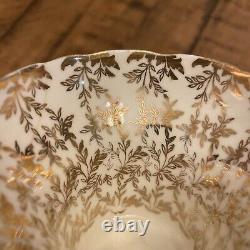 Aynsley Tea Cup and Saucer Fine Bone China. Persimmon &Gold Color. Corset Shape