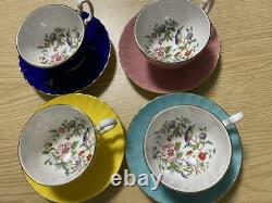Aynsley teacup & saucer 4 cup set tableware bone china England