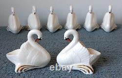 BOEHM Swan Collection Set of 8 Fine Bone China SALT DIPS #7008 England