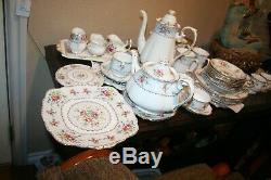Beautiful Large Royal Albert China Set 51 Pieces Two Teapots Made in England