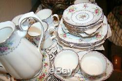 Beautiful Large Royal Albert China Set 51 Pieces Two Teapots Made in England
