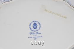 Blue Aves Royal Crown Derby Tea Set with 6 Cup Teapot Sugar and Creamer