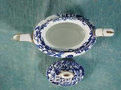 Blue Mikado Royal Crown Derby Coffee Set Teapot Blue White Bone china England