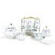 Blue Rose 15 Piece Porcelain Tea Set for 6 People Vintage China Tea Set