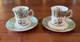 Bone China England Two Cups(2.75Hx2.5R) & Saucers(5R) Froral