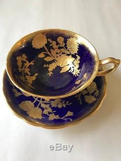 Bone China Hammersley & Co. Made in England Cobalt Blue & Gold Bone Tea Cup Set