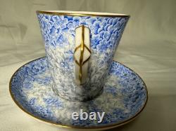 C1880 Royal Worcester Blue Chintz'Lazy Susan' TEA SET W2297 Collamore & Co NY
