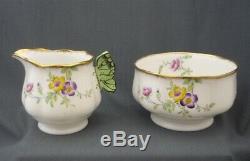 C1930s 14 Piece Royal Albert England Crown China Tea Set c/w Butterfly Handles