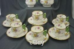 C1930s 14 Piece Royal Albert England Crown China Tea Set c/w Butterfly Handles
